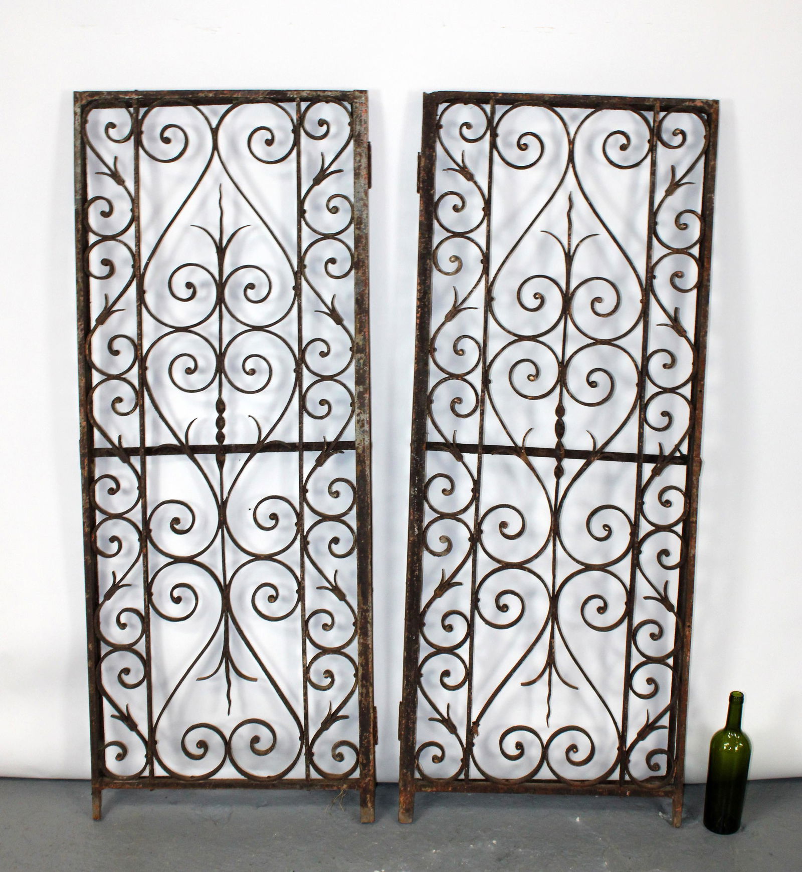 Pair antique French wrought iron window panels (1 of 11)