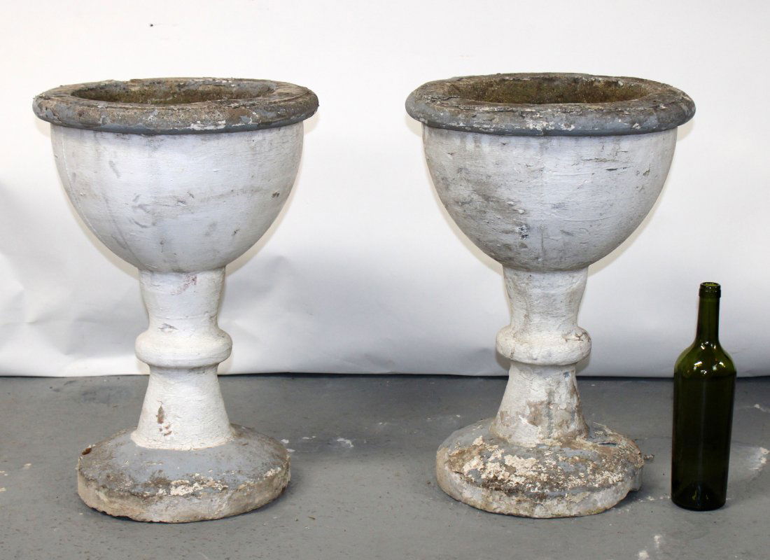 Pair of French footed urn garden planters (1 of 7)