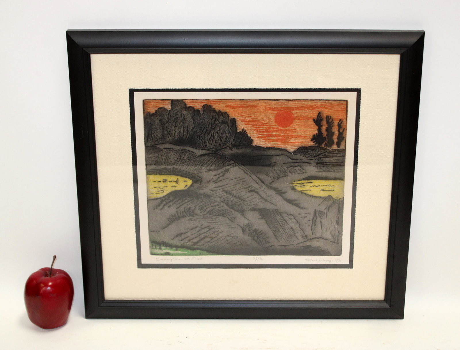Karl Schrag etching & aquatint "Evening Sun-Low Tide" (1 of 8)