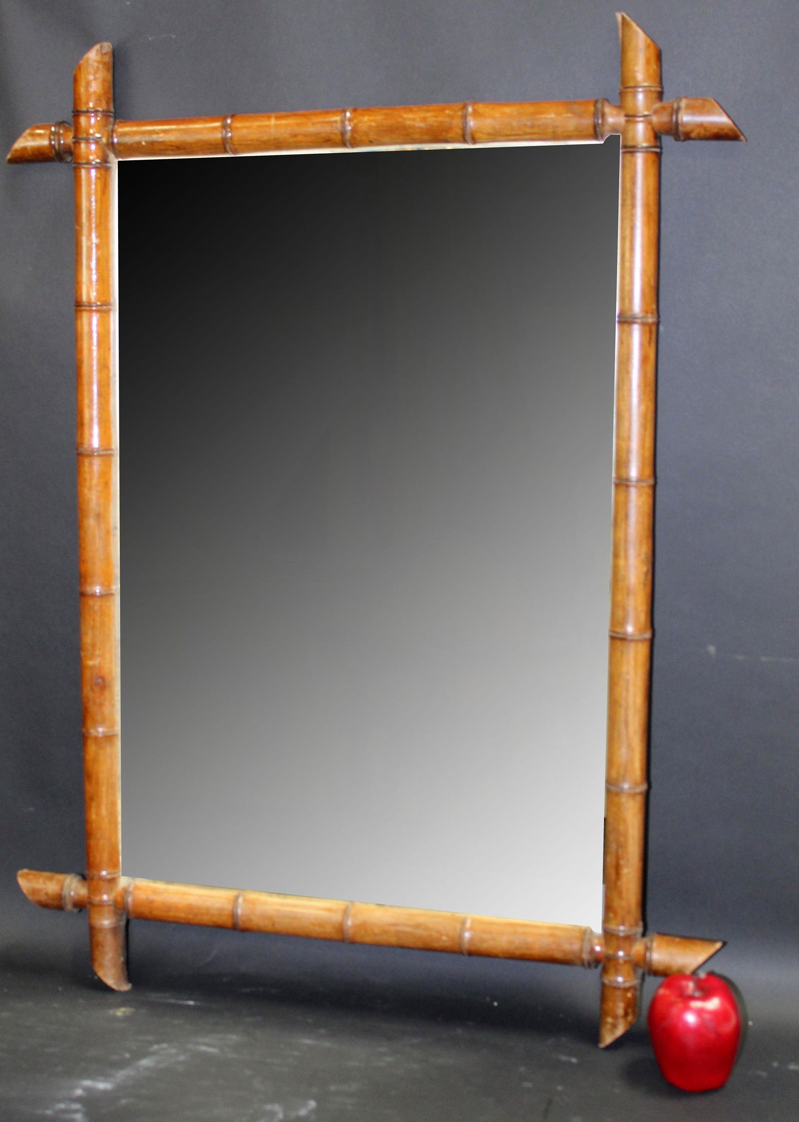 French Antique bamboo framed mirror (1 of 7)