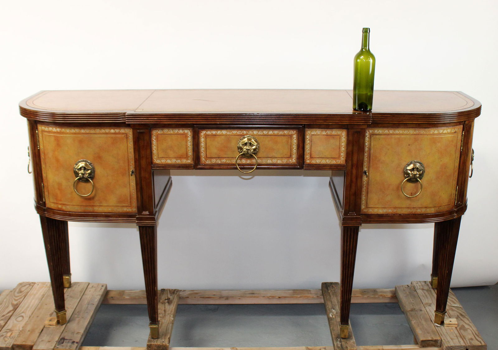 Maitland Smith mahogany and leather sideboard (1 of 11)