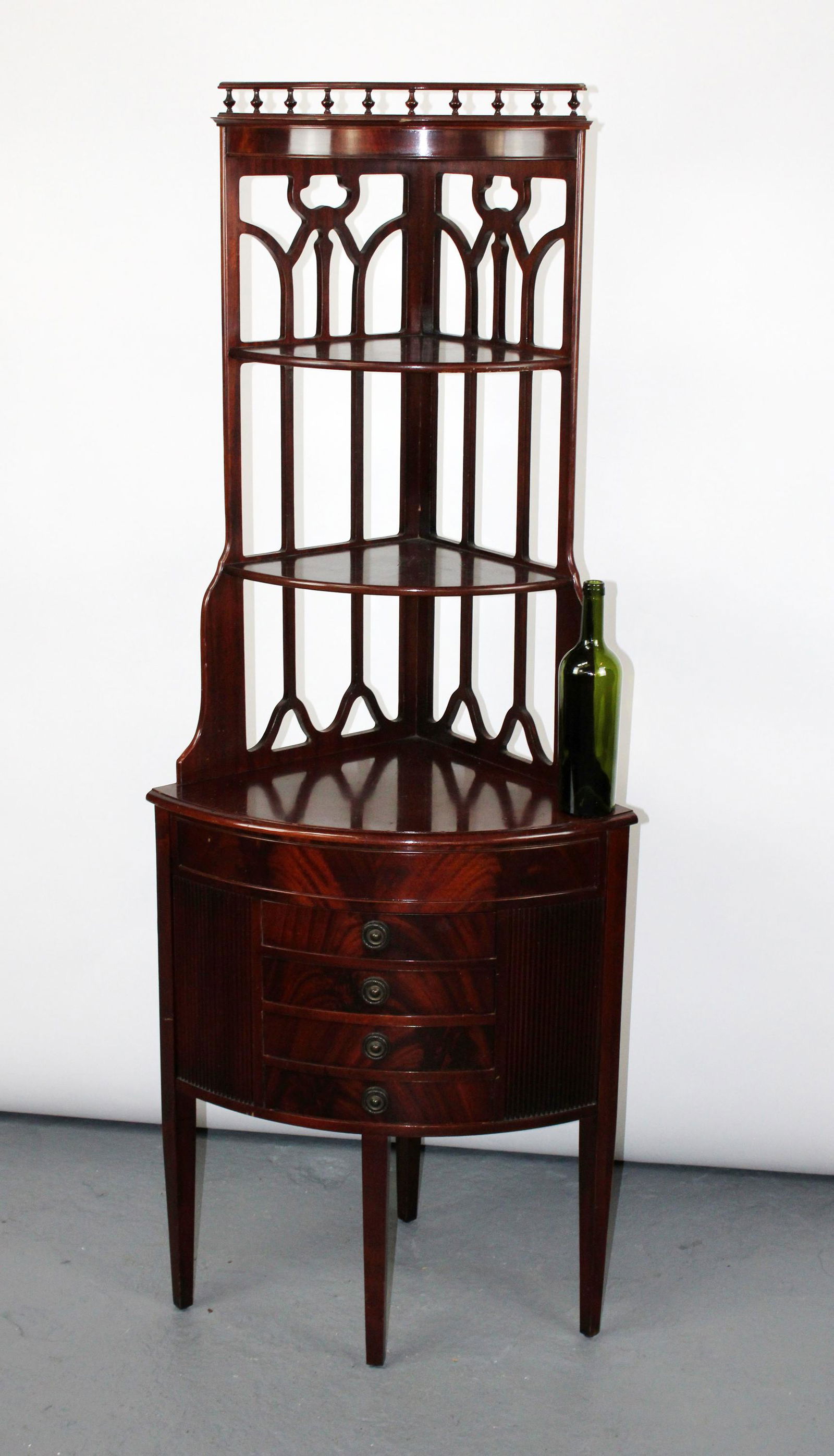 English mahogany corner etagere shelf (1 of 8)