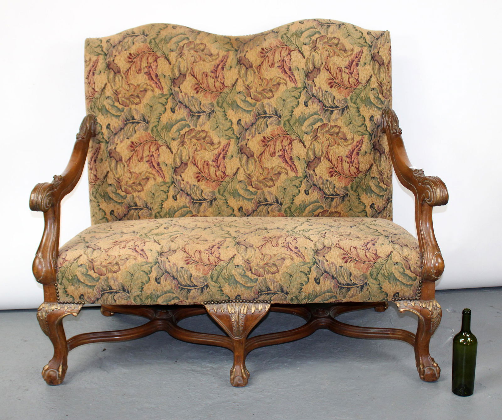 High back upholstered settee (1 of 10)