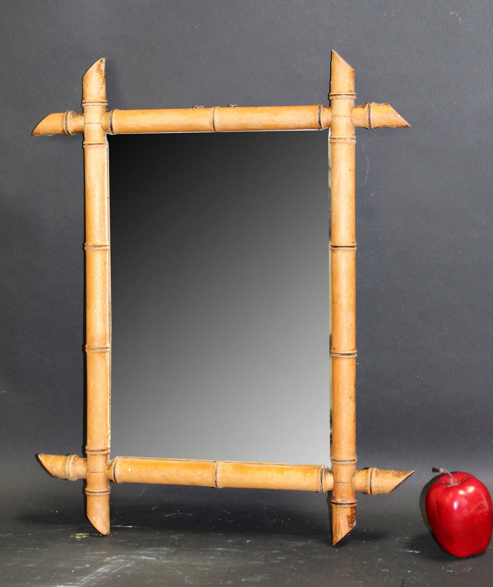 French Antique bamboo framed mirror (1 of 9)