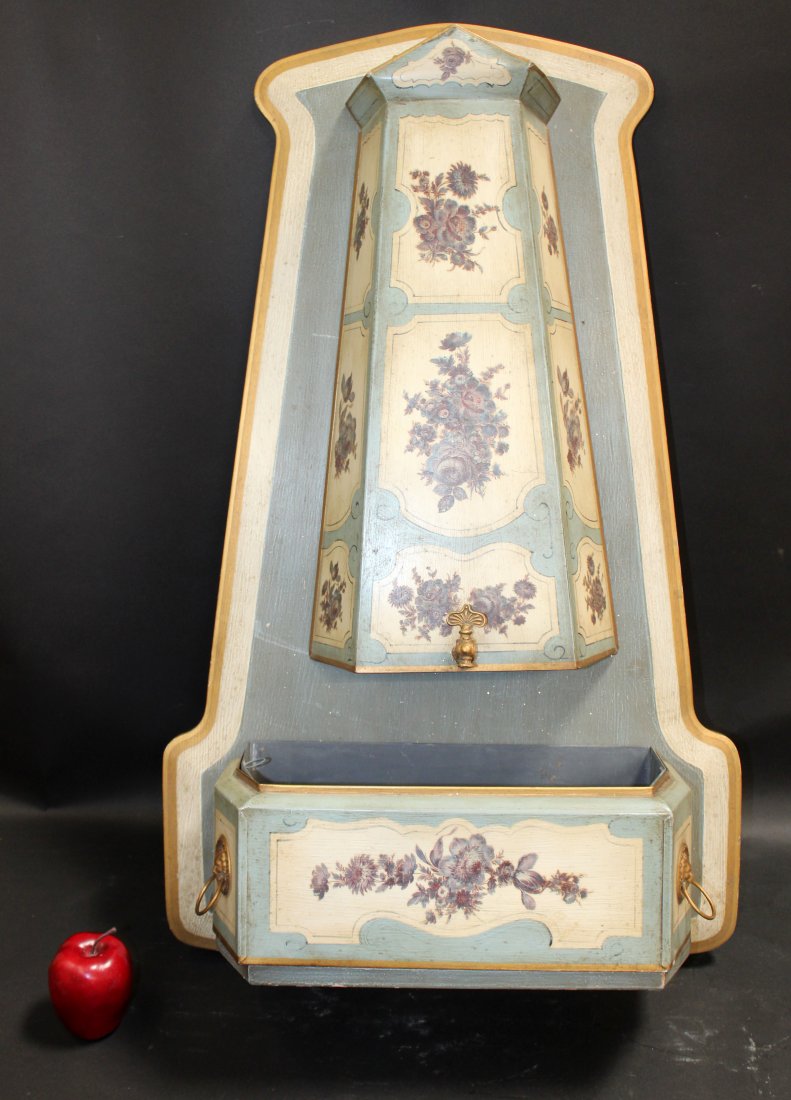 English Tole Painted Floral Motif Lavabo (1 of 7)