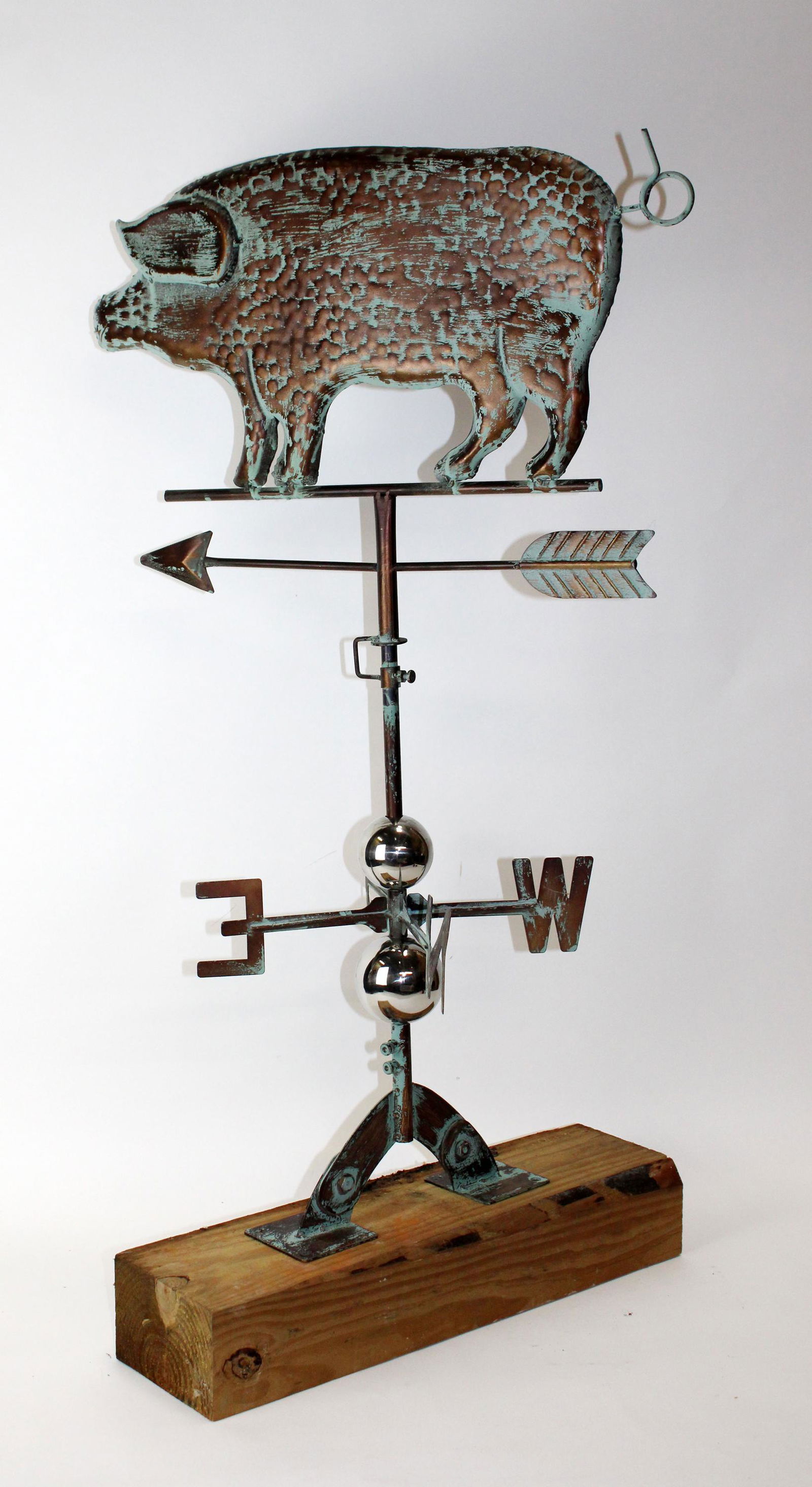 Copper weathervane with pig (1 of 8)