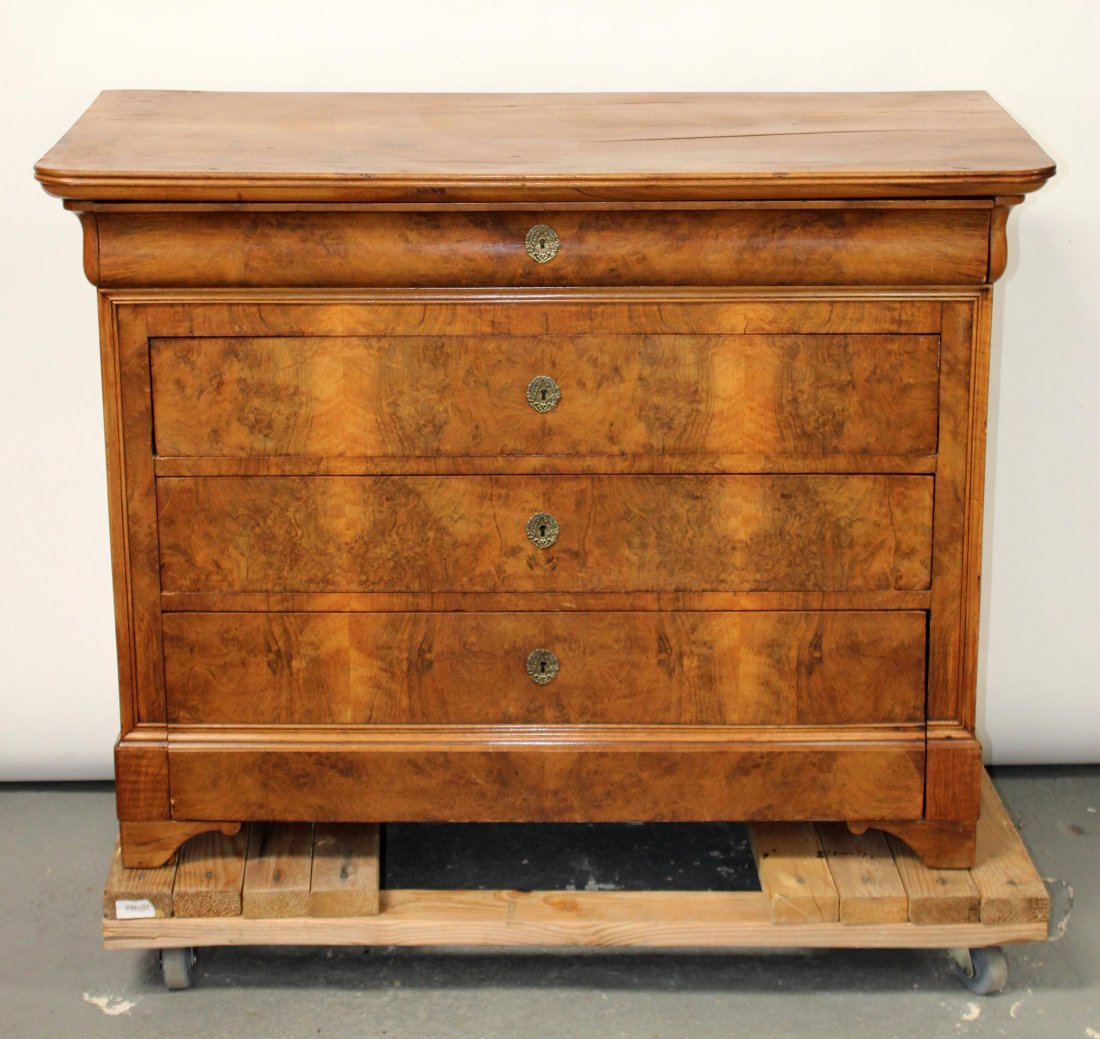 French Louis Philippe commode burled walnut (1 of 9)