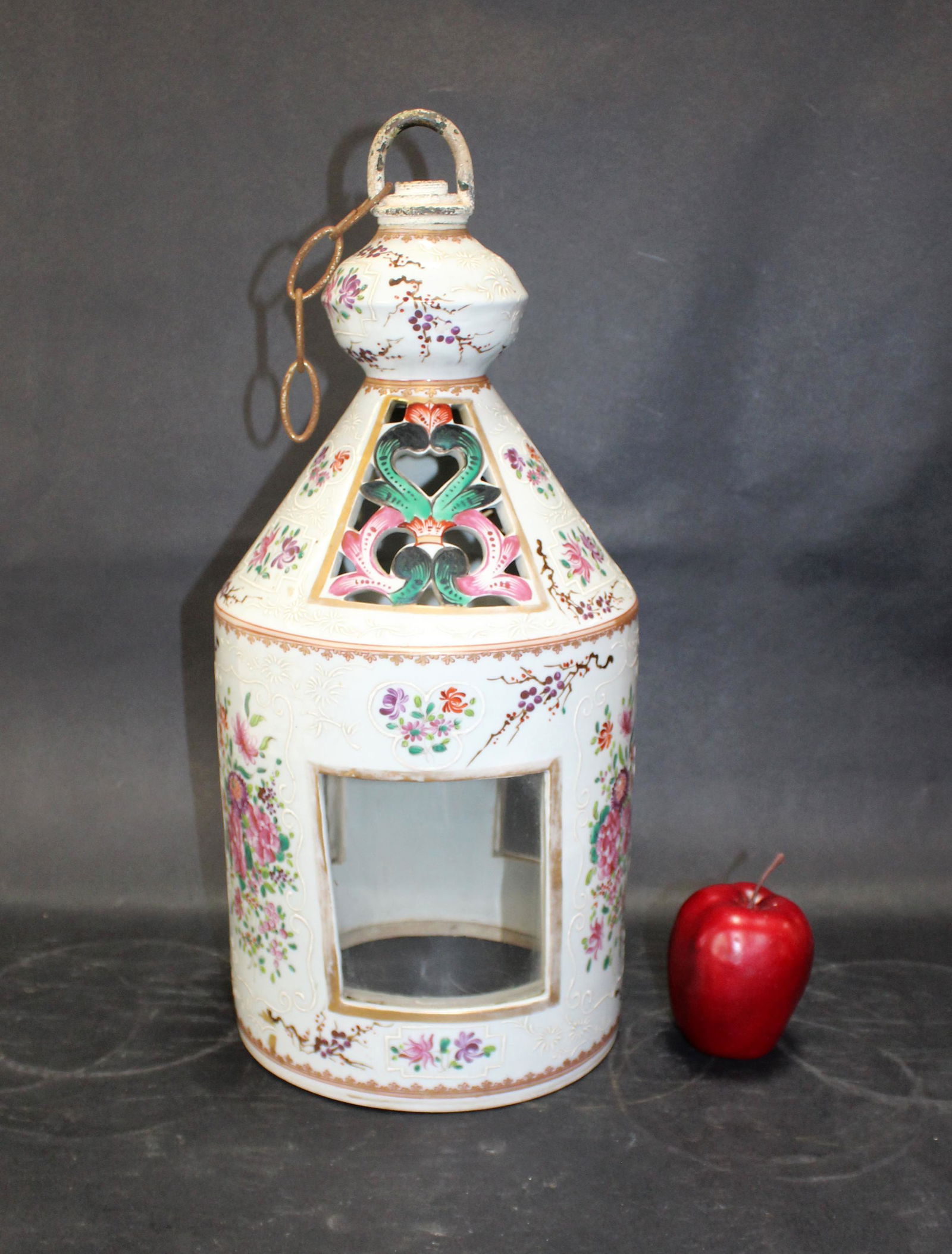 Continental and painted porcelain hanging lantern (1 of 11)