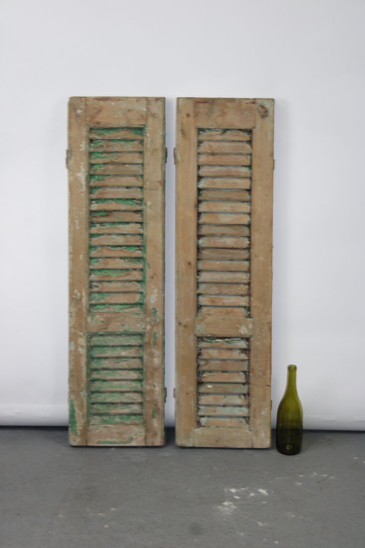 Pair of French Provincial wooden shutters (1 of 6)
