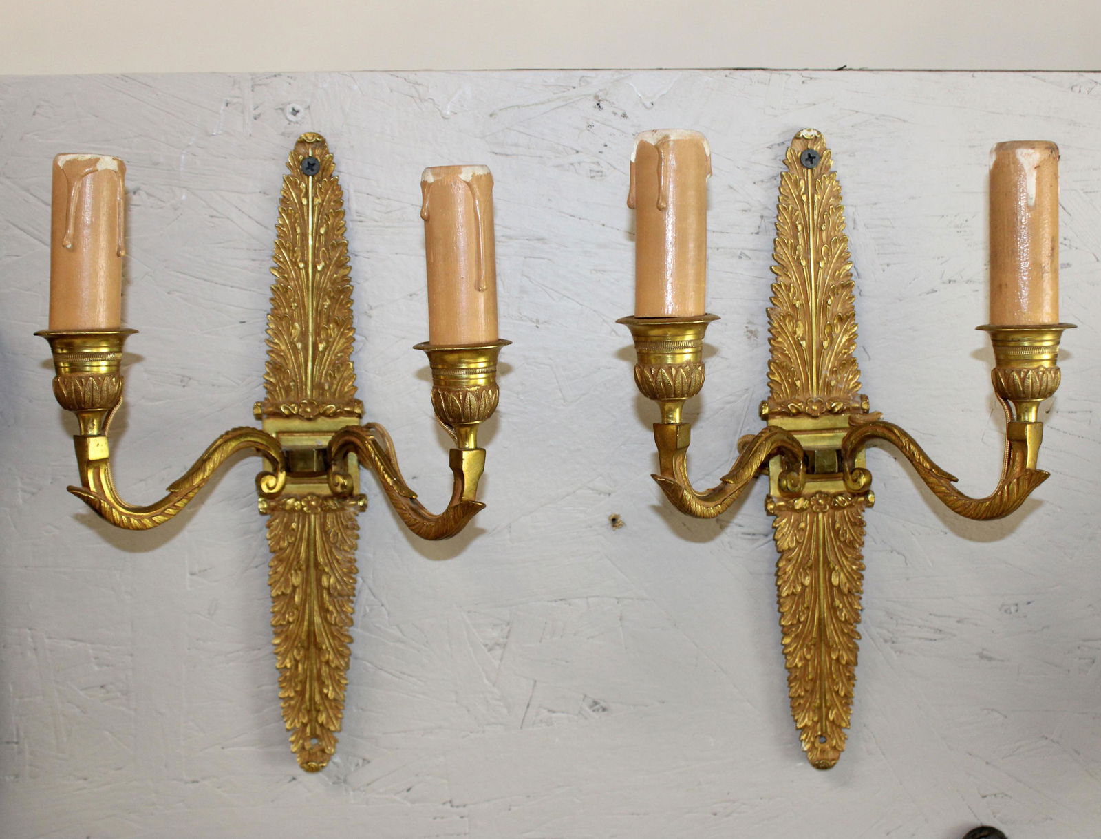 Pair of French gilt bronze sconces (1 of 8)