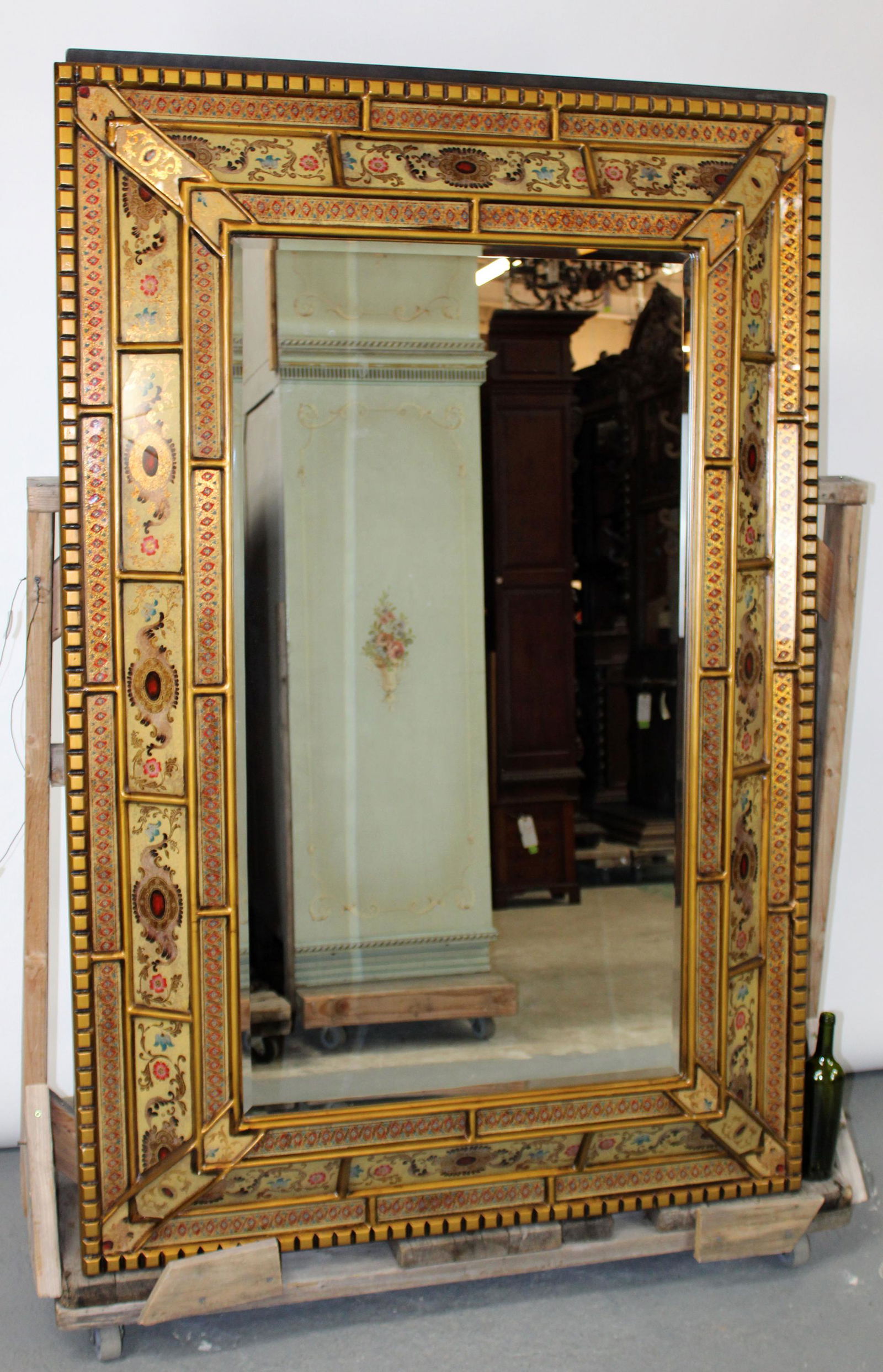 Peruvian large scale beveled glass reverse painted (1 of 6)