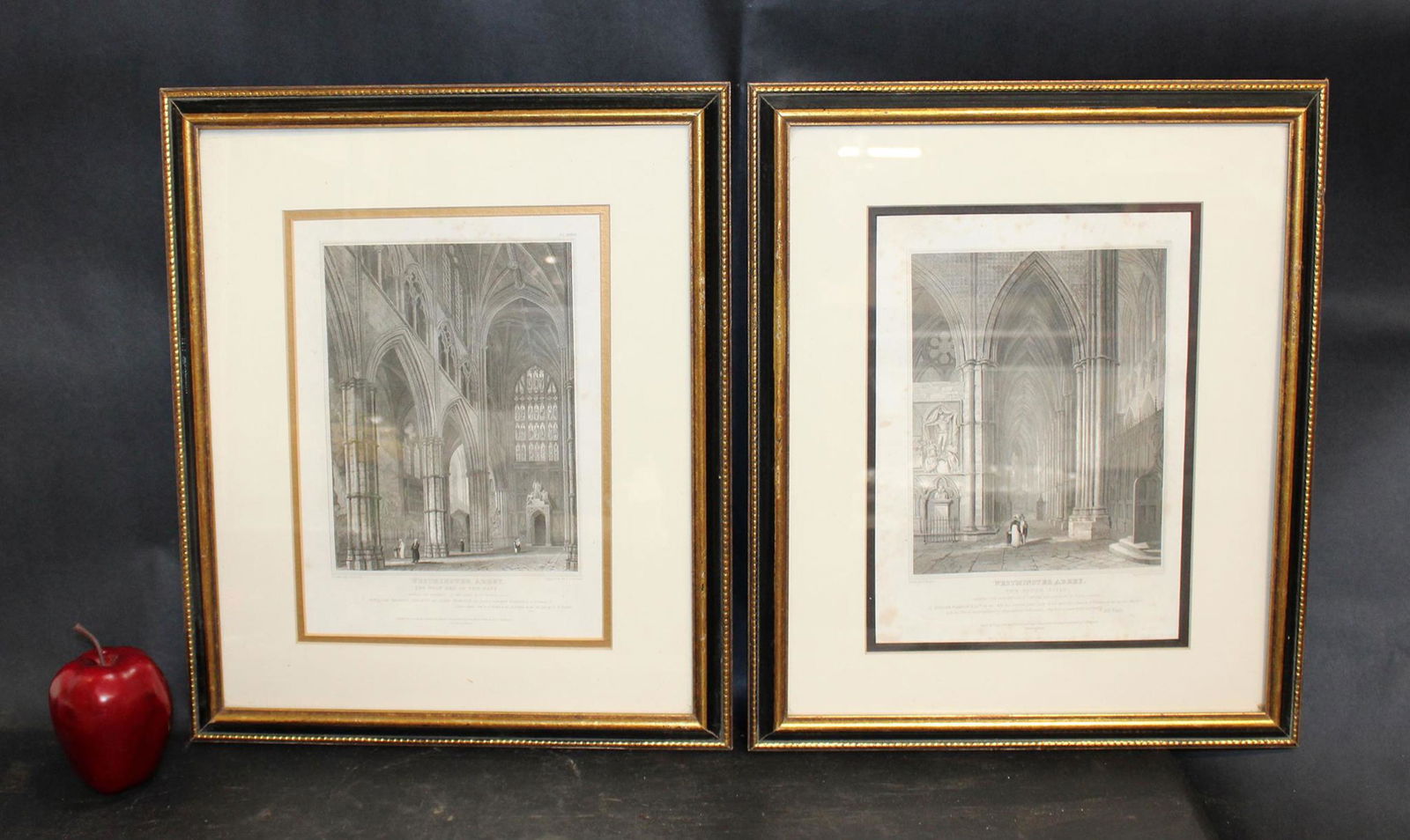 "Westminster Abbey" pair of framed bookplates (1 of 6)