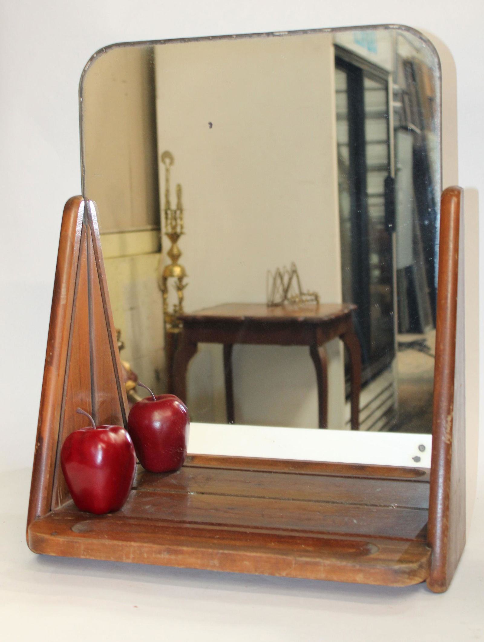 Mid century wall mount shaving mirror (1 of 5)