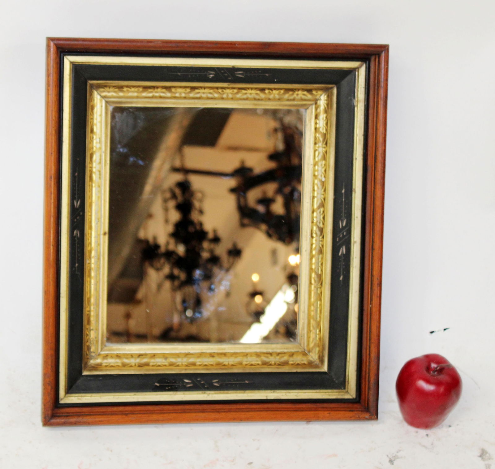 Antique American walnut and gilt framed mirror (1 of 6)