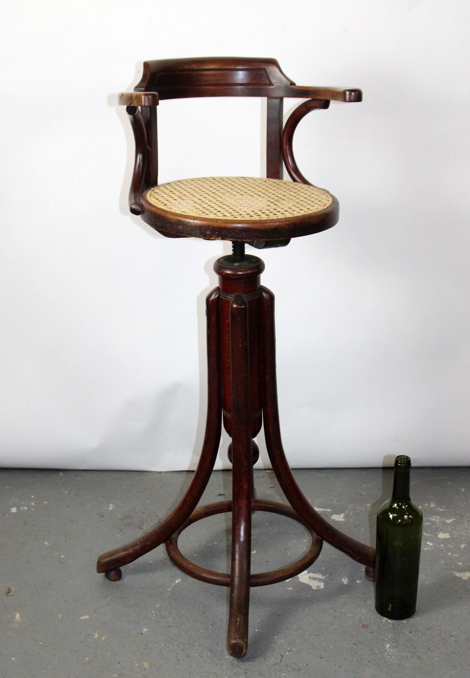 Antique bentwood child's high chair with cane seat (1 of 7)