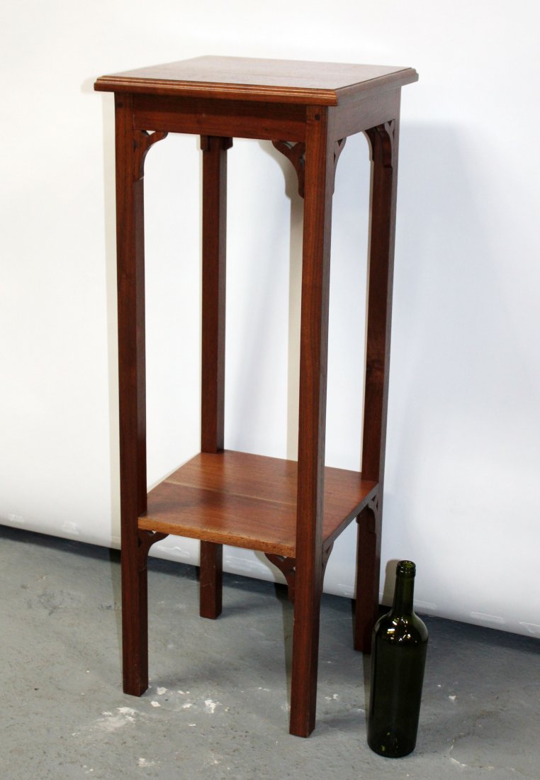 Mission style pedestal in walnut (1 of 6)