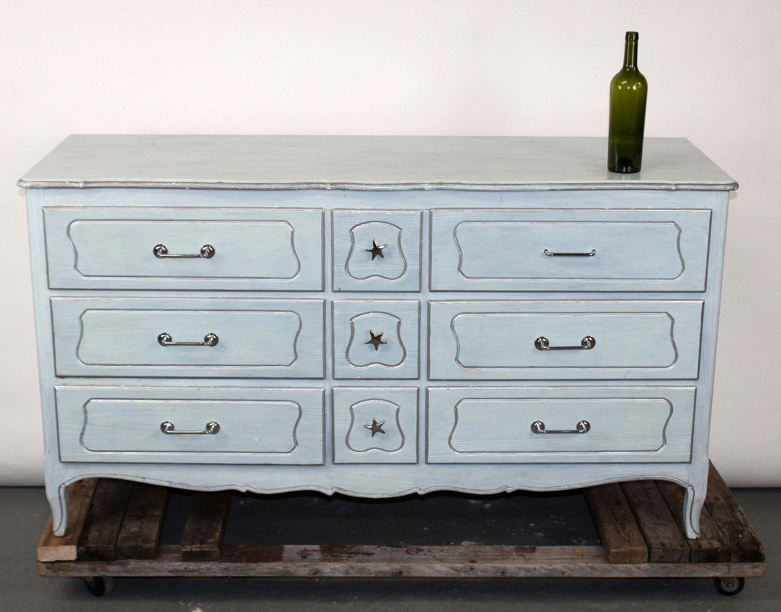 Painted Provincial style 9 drawer dresser (1 of 10)