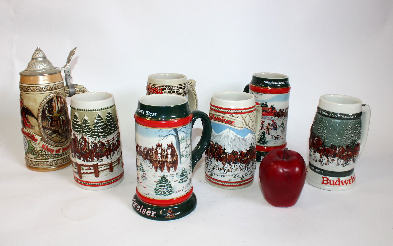 Lot of Coors, Busch and Budweiser steins (1 of 2)