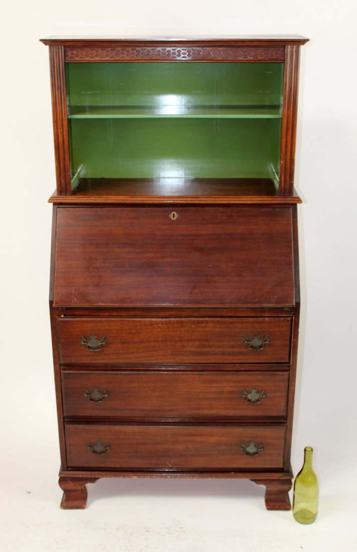 Mahogany bookcase with fall front secretary (1 of 10)