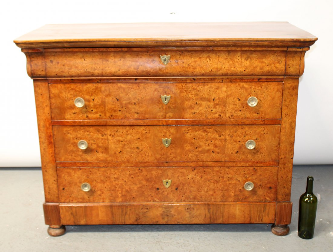 French Louis Philippe commode in walnut with burled elm (1 of 11)
