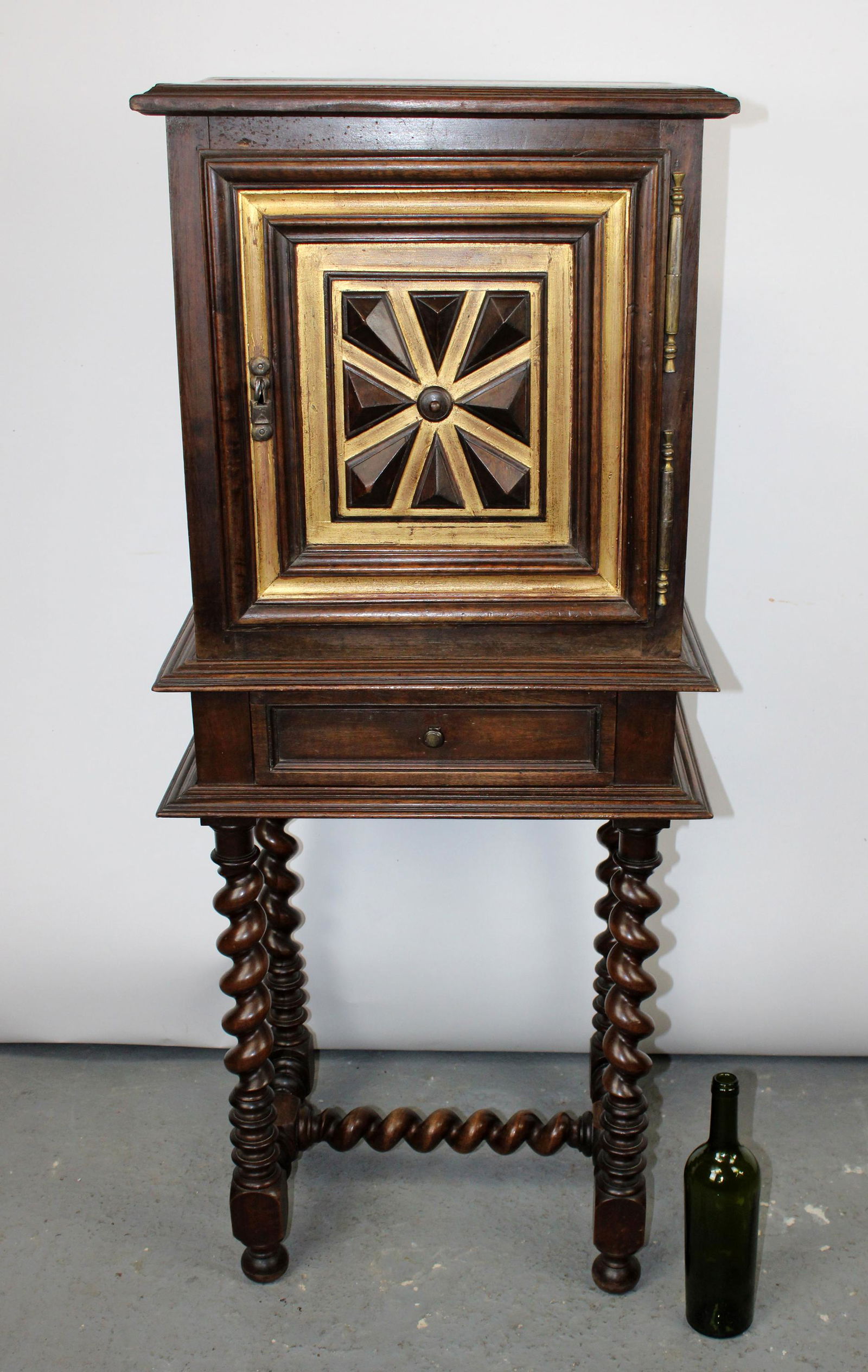 Italian single door cabinet on barley twist legs (1 of 8)