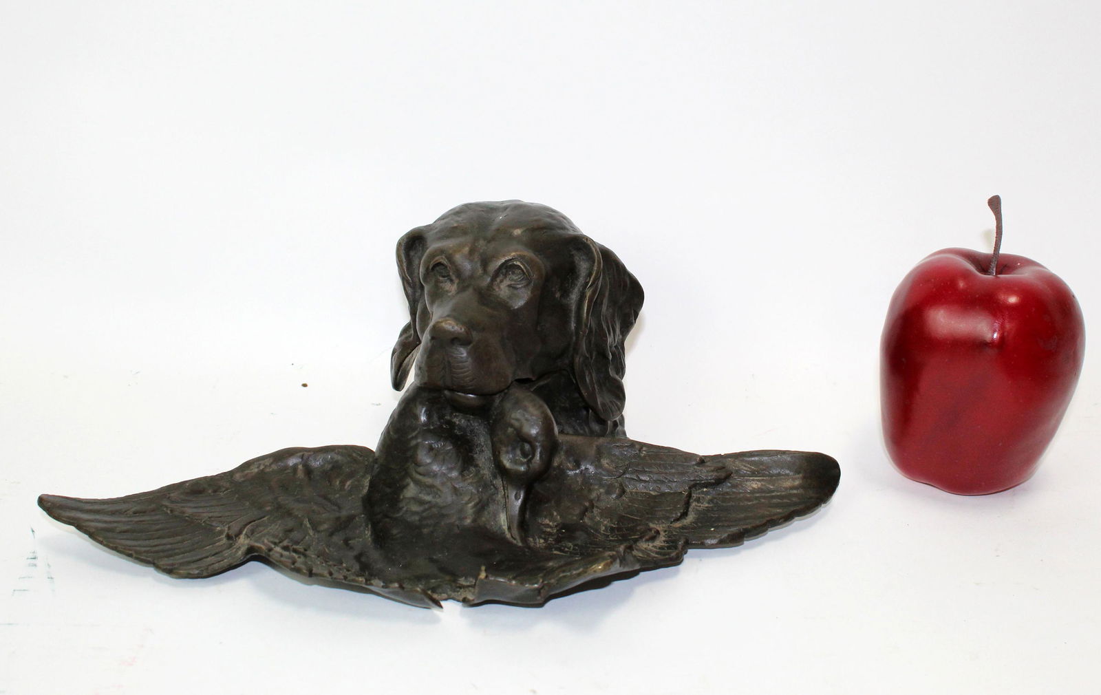 French bronze inkwell hunting dog with fowl (1 of 8)