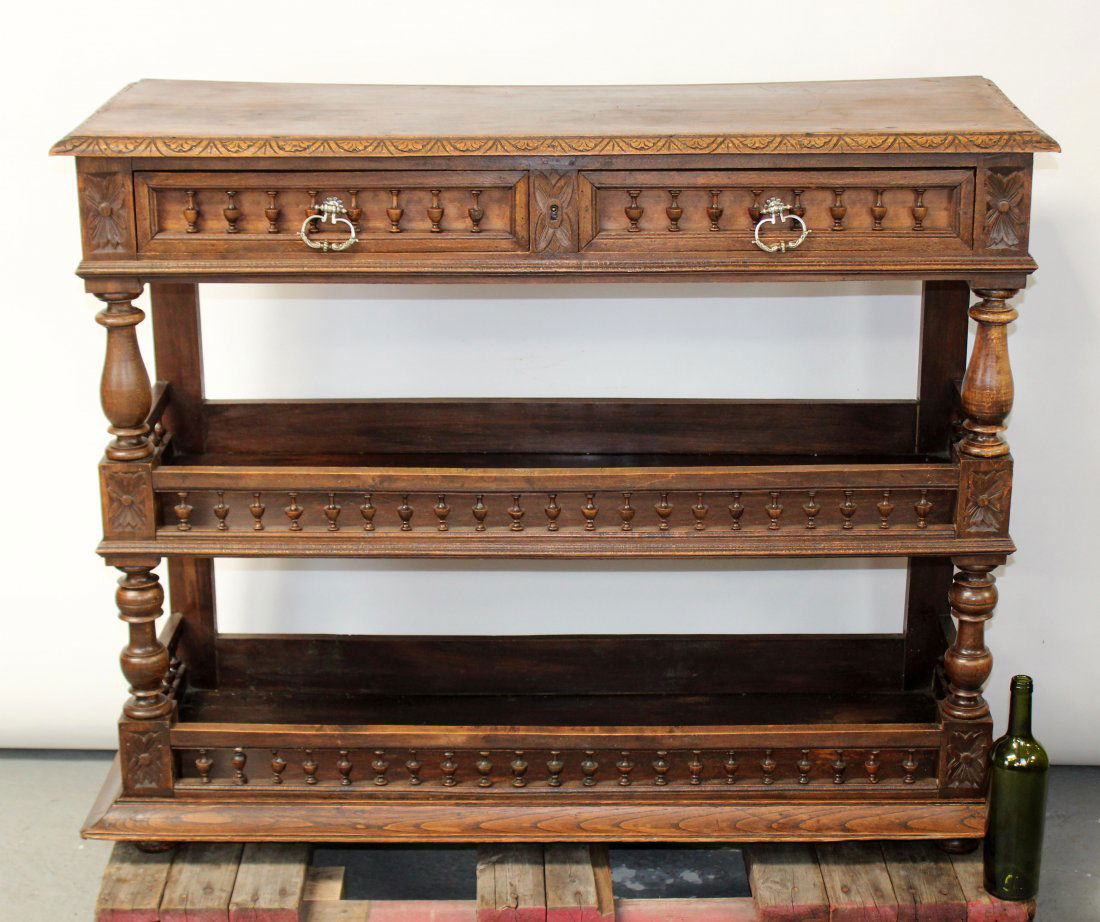 French tiered server in walnut (1 of 9)