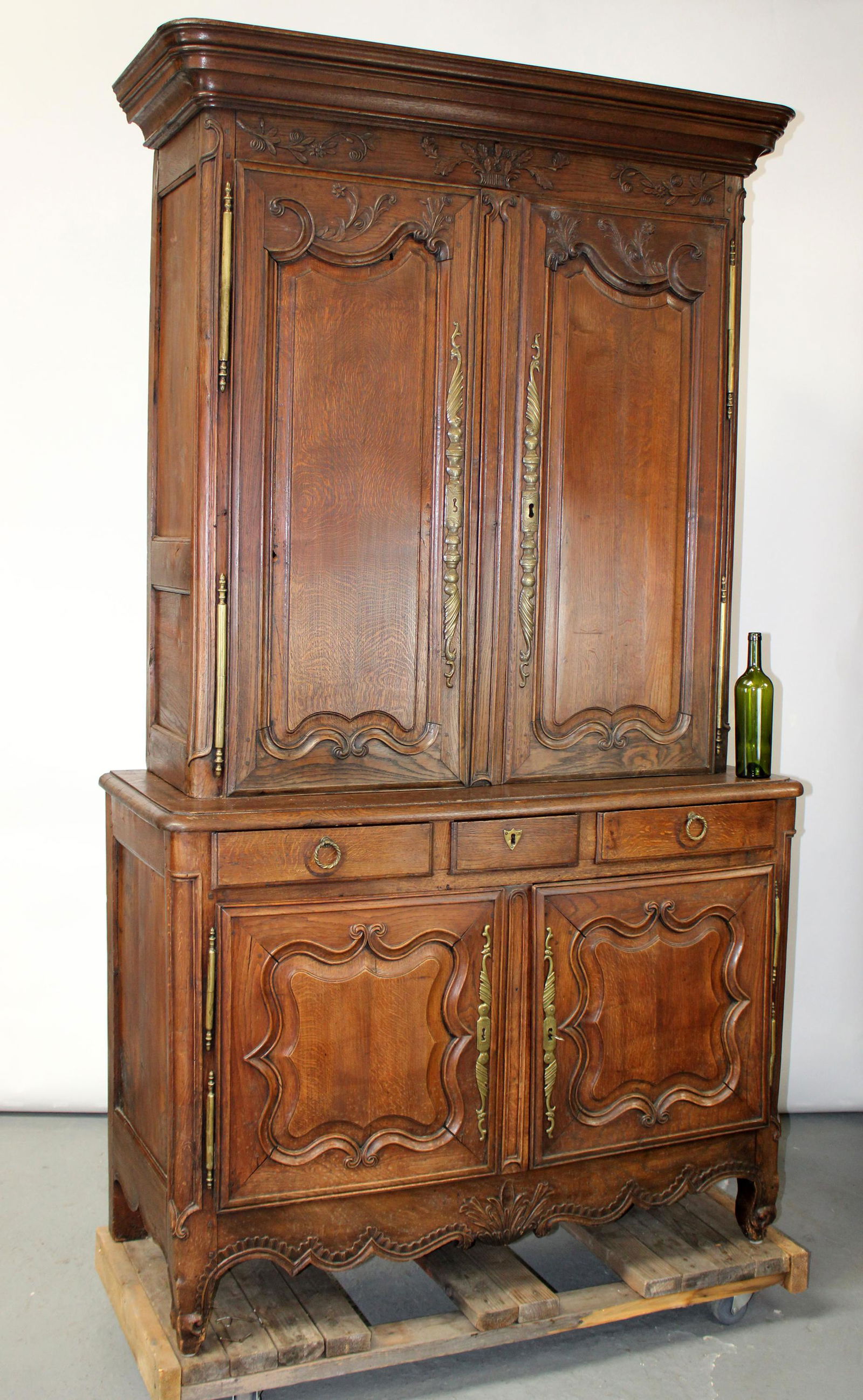 French Provincial buffet deux corps in walnut (1 of 10)
