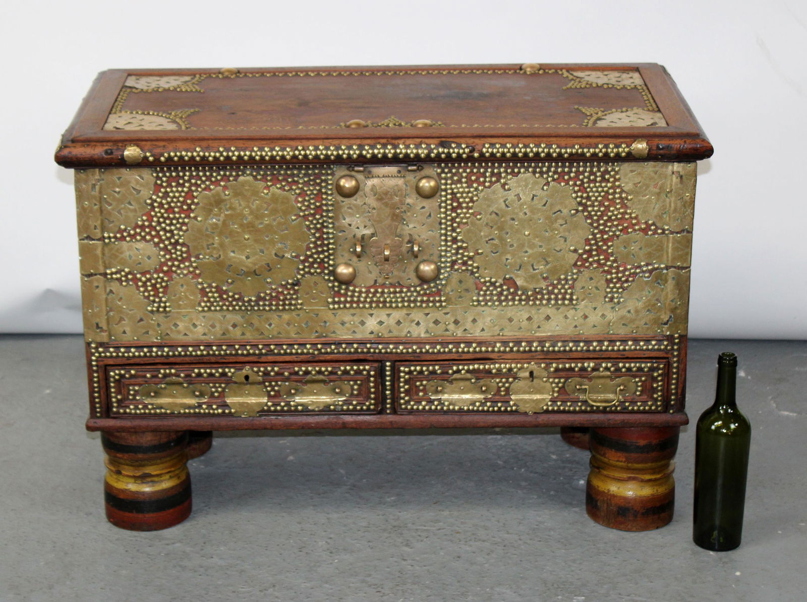 African Lamu trunk with studded decoration (1 of 13)