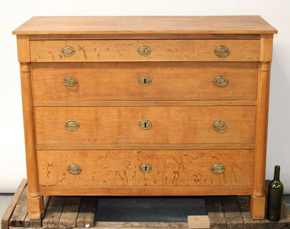 French Directoire 4 drawer commode in bleached oak (1 of 10)