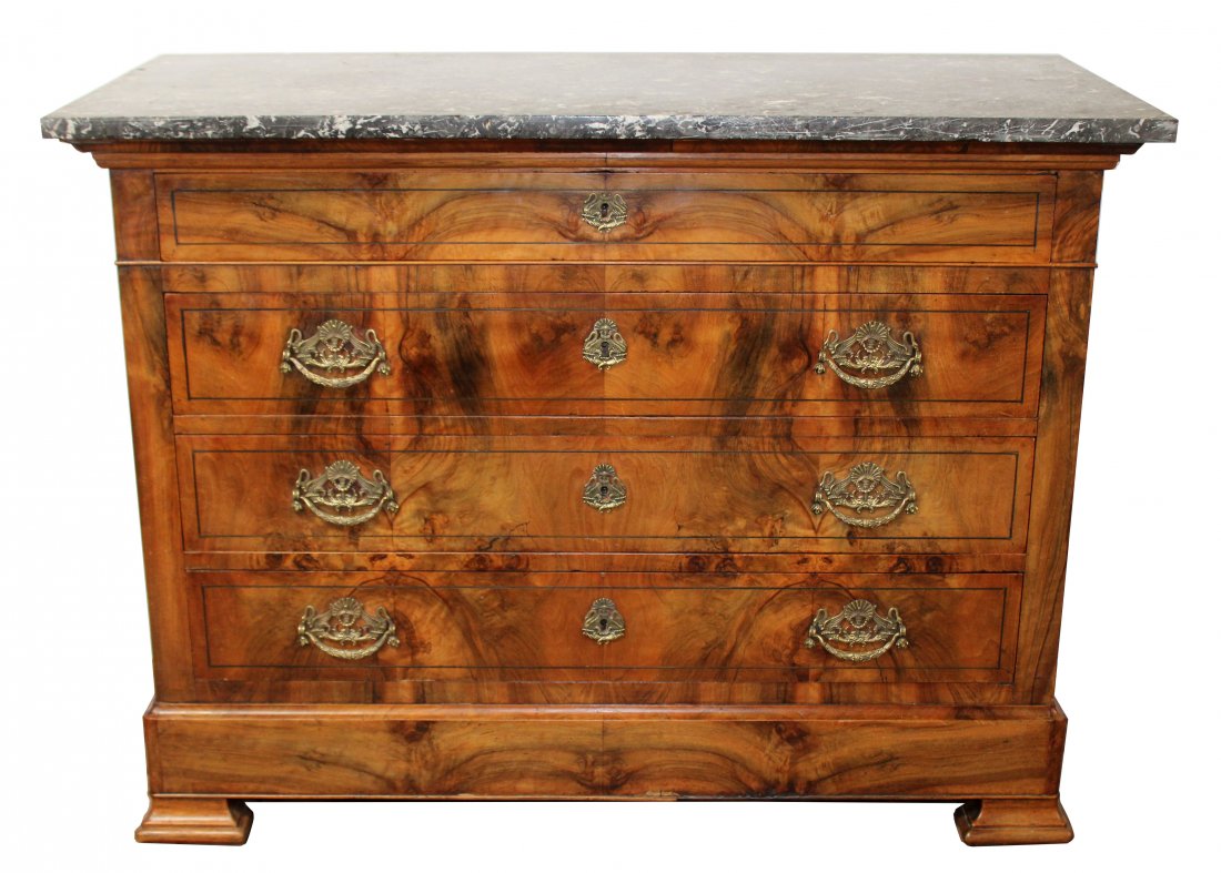 French Louis Philippe commode in burled walnut (1 of 10)