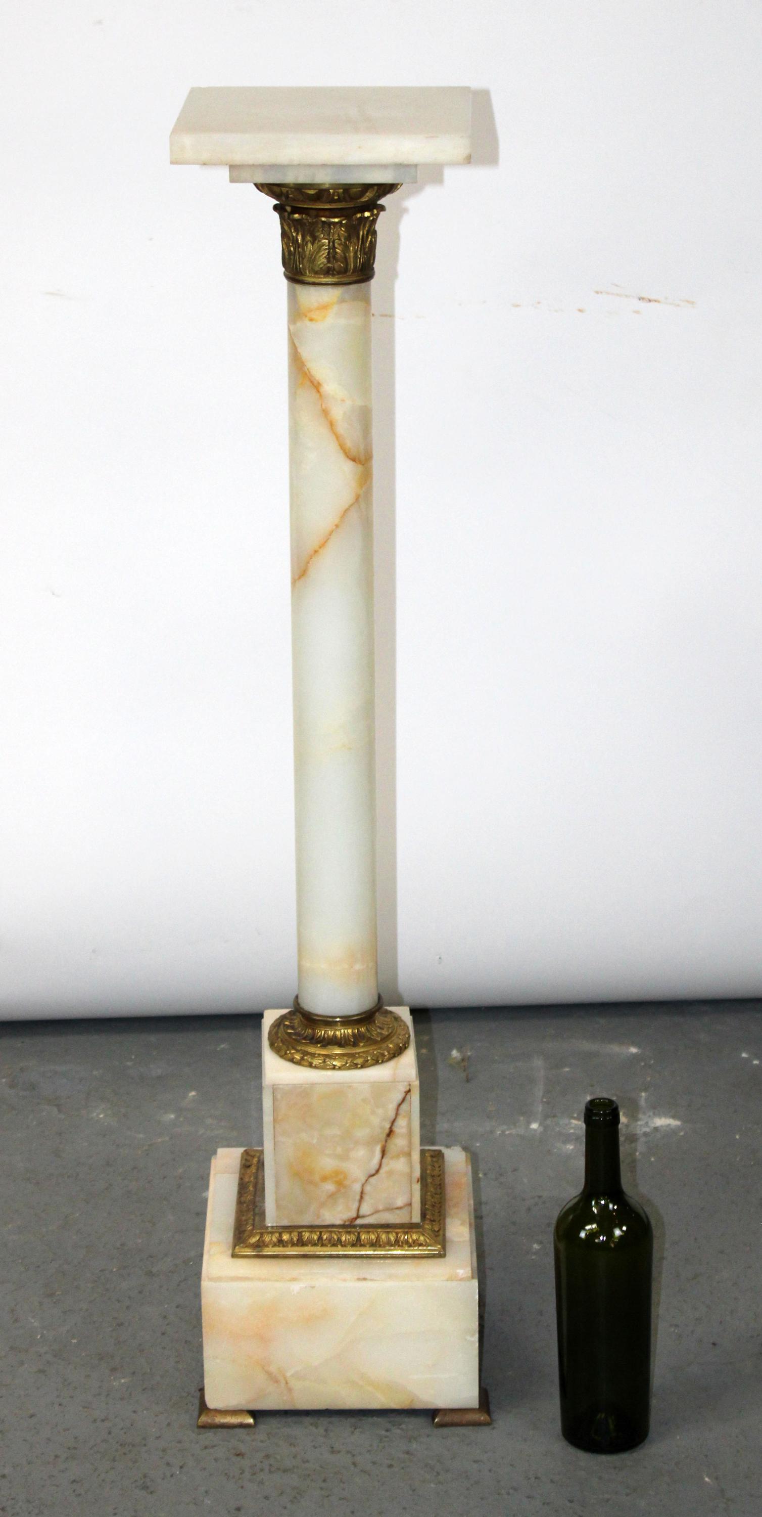 Antique Neo-Classical onyx and bronze pedestal (1 of 9)