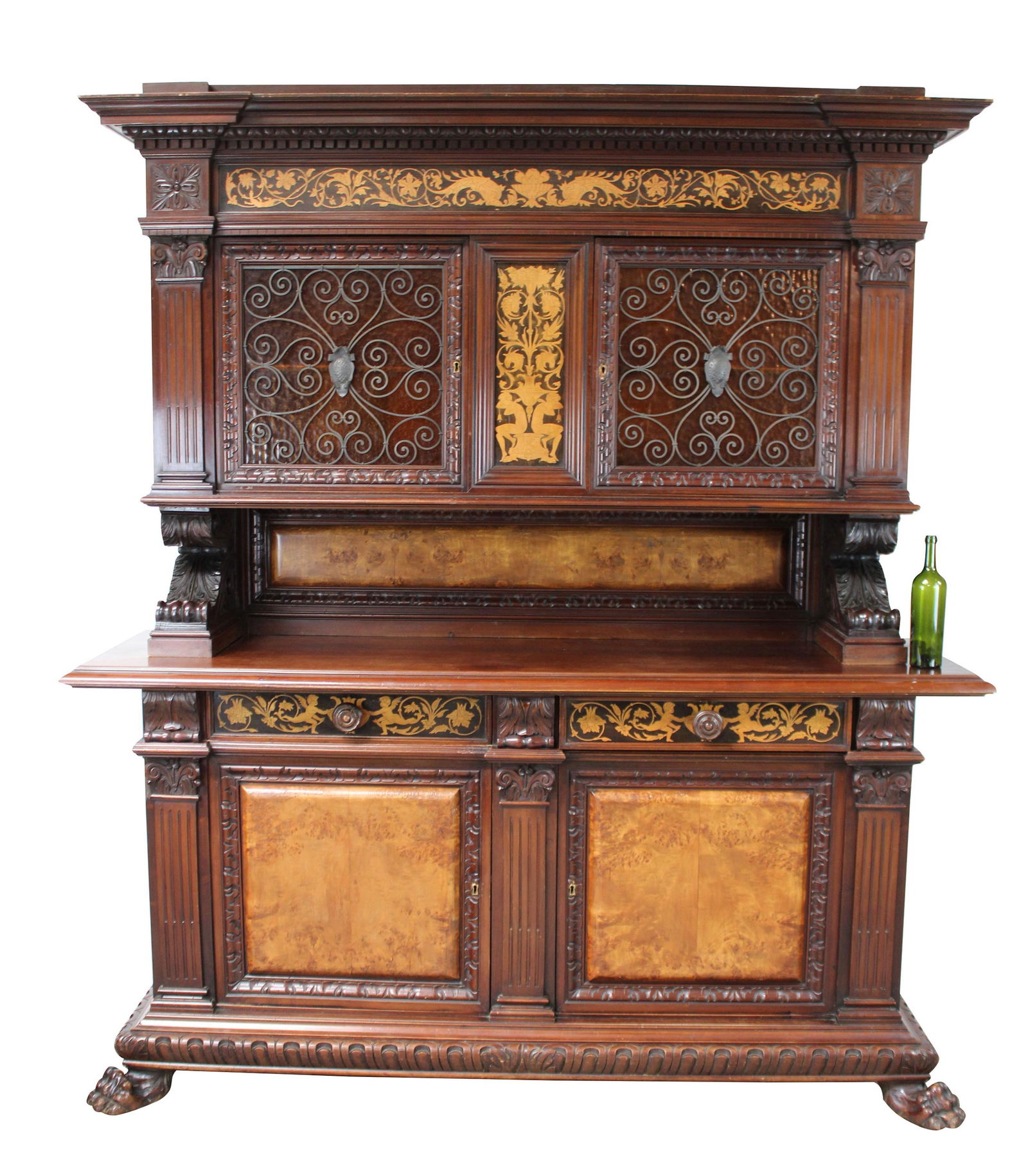 Italian Renaissance style inlaid buffet (1 of 9)