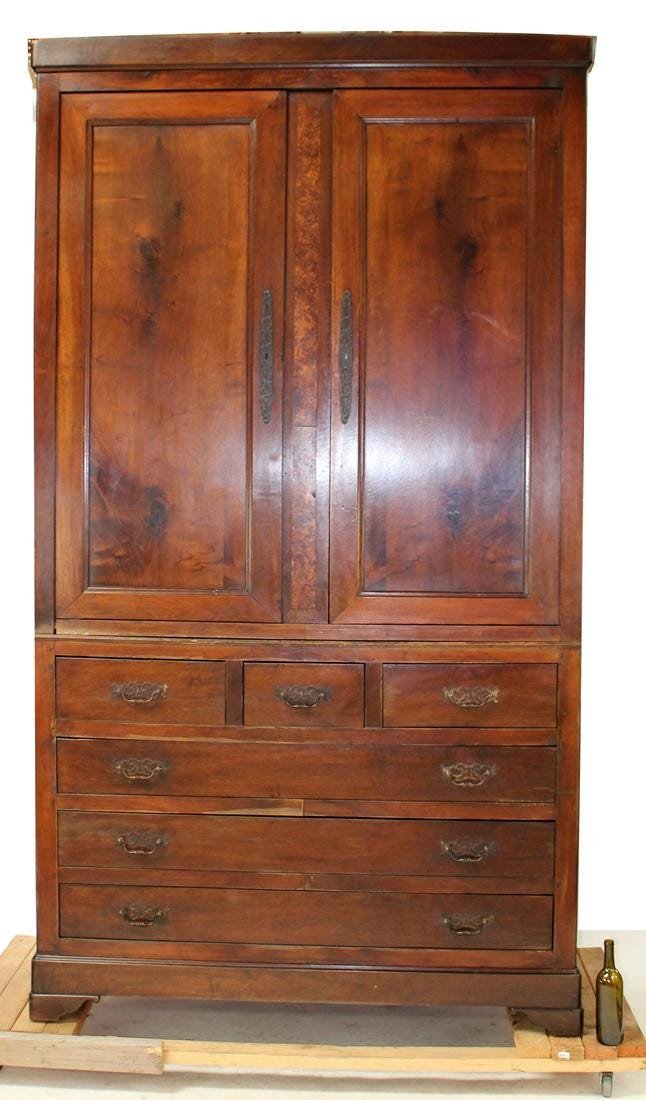 Grand scale English mahogany linen press (1 of 8)
