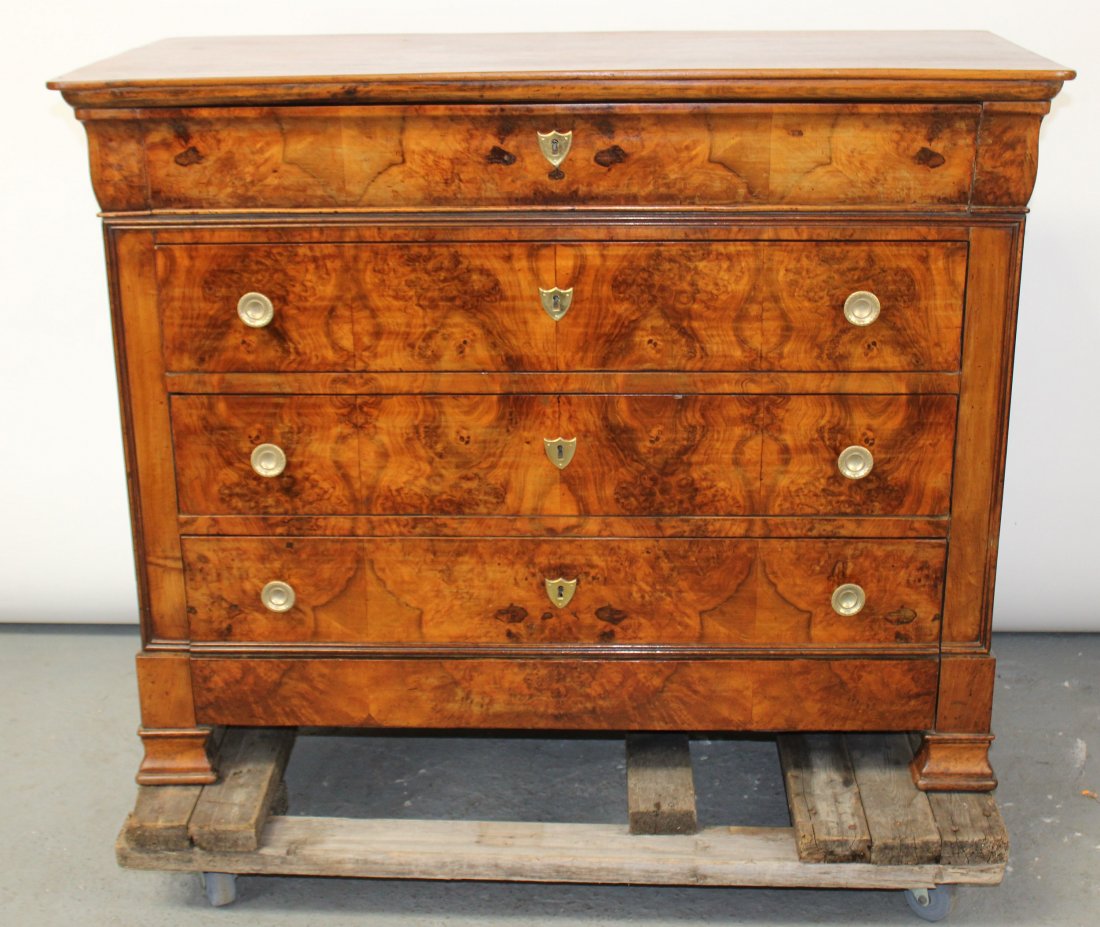 French Louis Philippe commode in walnut and burled (1 of 8)
