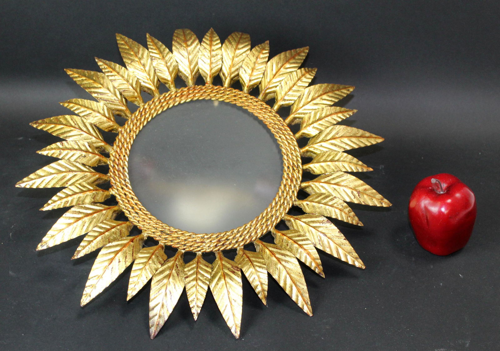 French mid century gilt metal sunburst sconce (1 of 6)