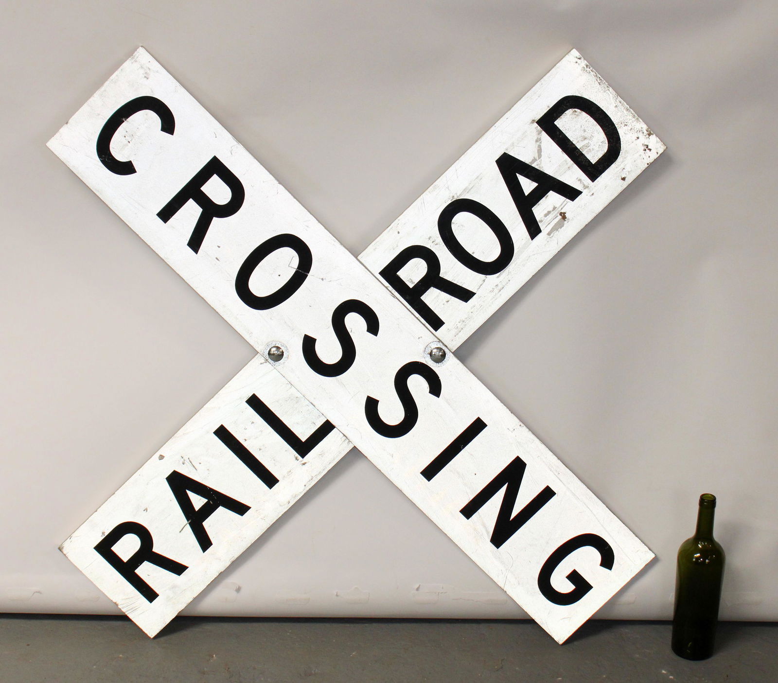 Vintage aluminum railroad crossing sign (1 of 7)