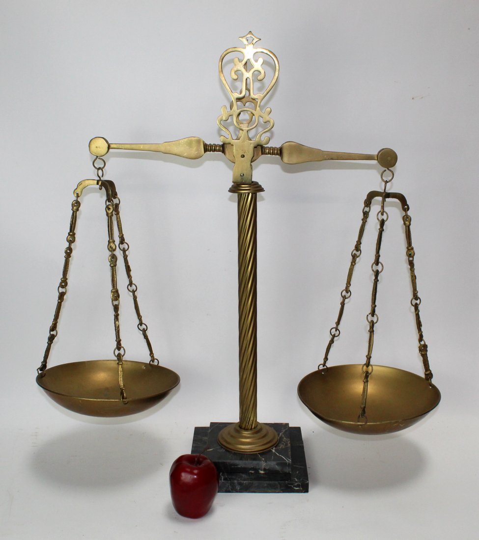 Bronze scales on marble base (1 of 11)