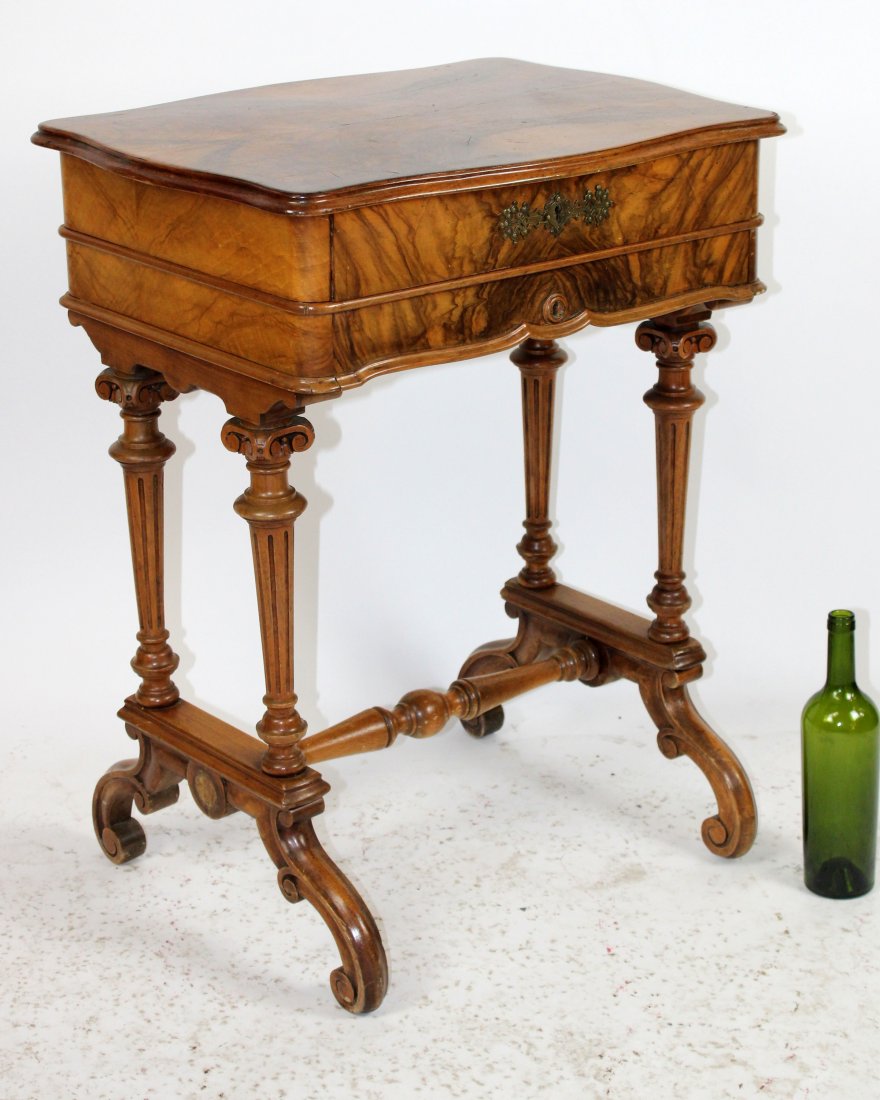 Antique English sewing table in walnut (1 of 10)