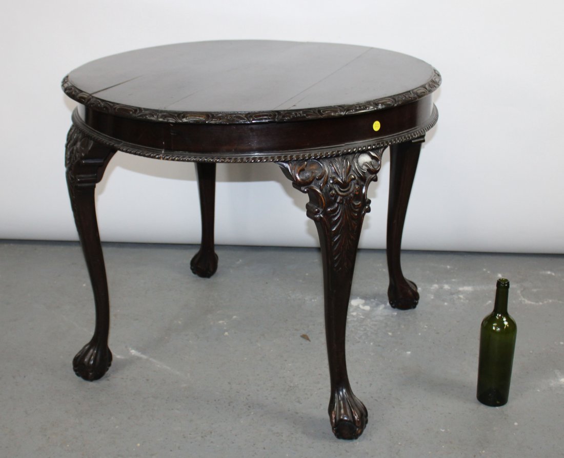 Chippendale mahogany side table with ball & claw feet (1 of 10)