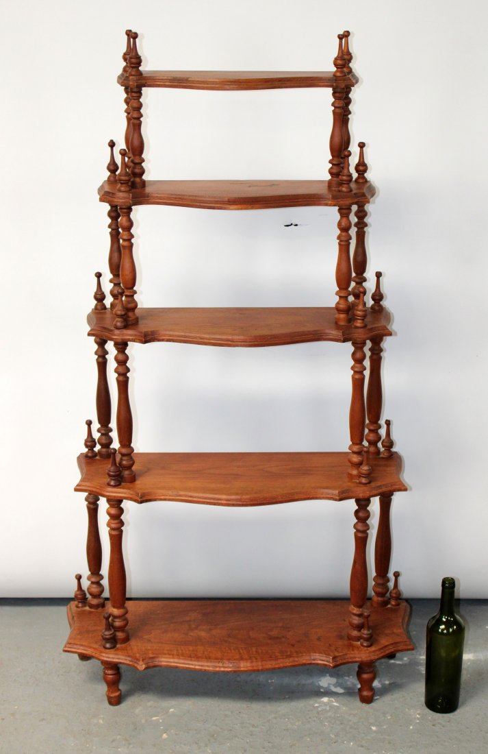 Tiered etagere wall shelf in mahogany (1 of 9)