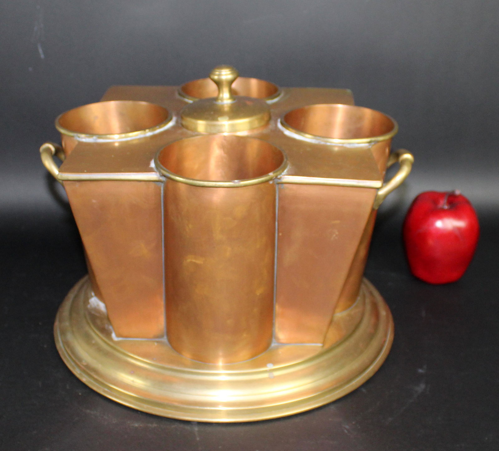 Copper 4 bottle wine chiller cellarette: Copper 4 bottle wine chiller cellarette, 8 1/2"h x 12 1/2"w