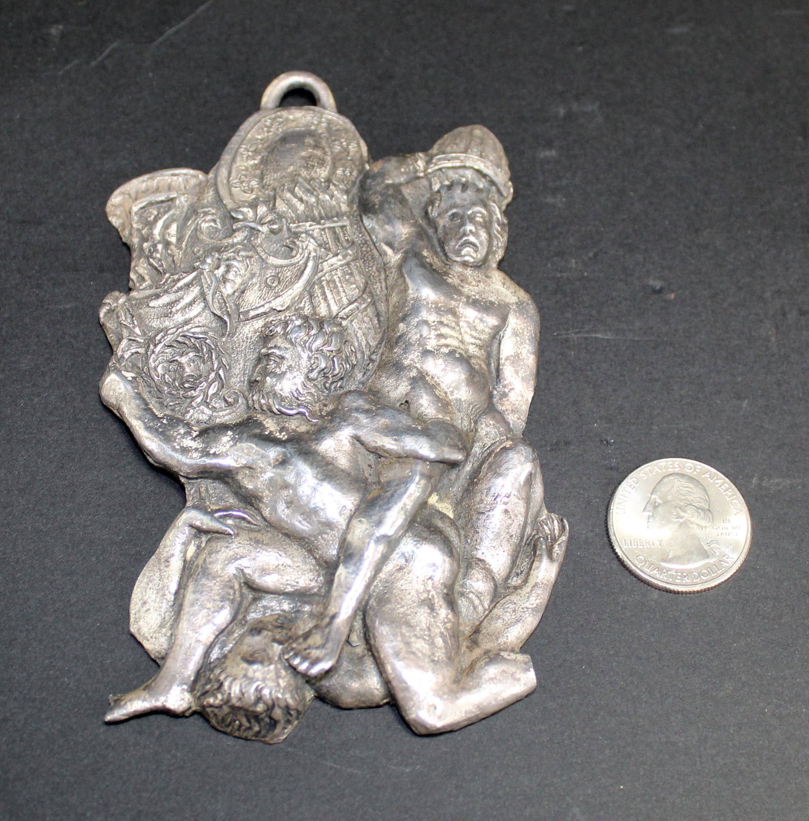 Antique Silver Renaissance style figural plaque (1 of 5)