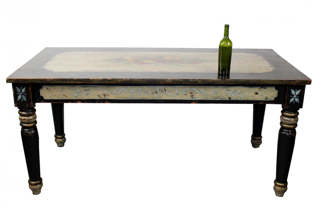 Painted pine plank top farmhouse table (1 of 10)