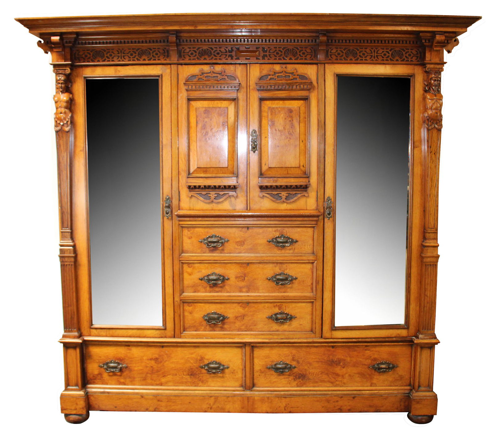 Antique English wardrobe in elm (1 of 10)