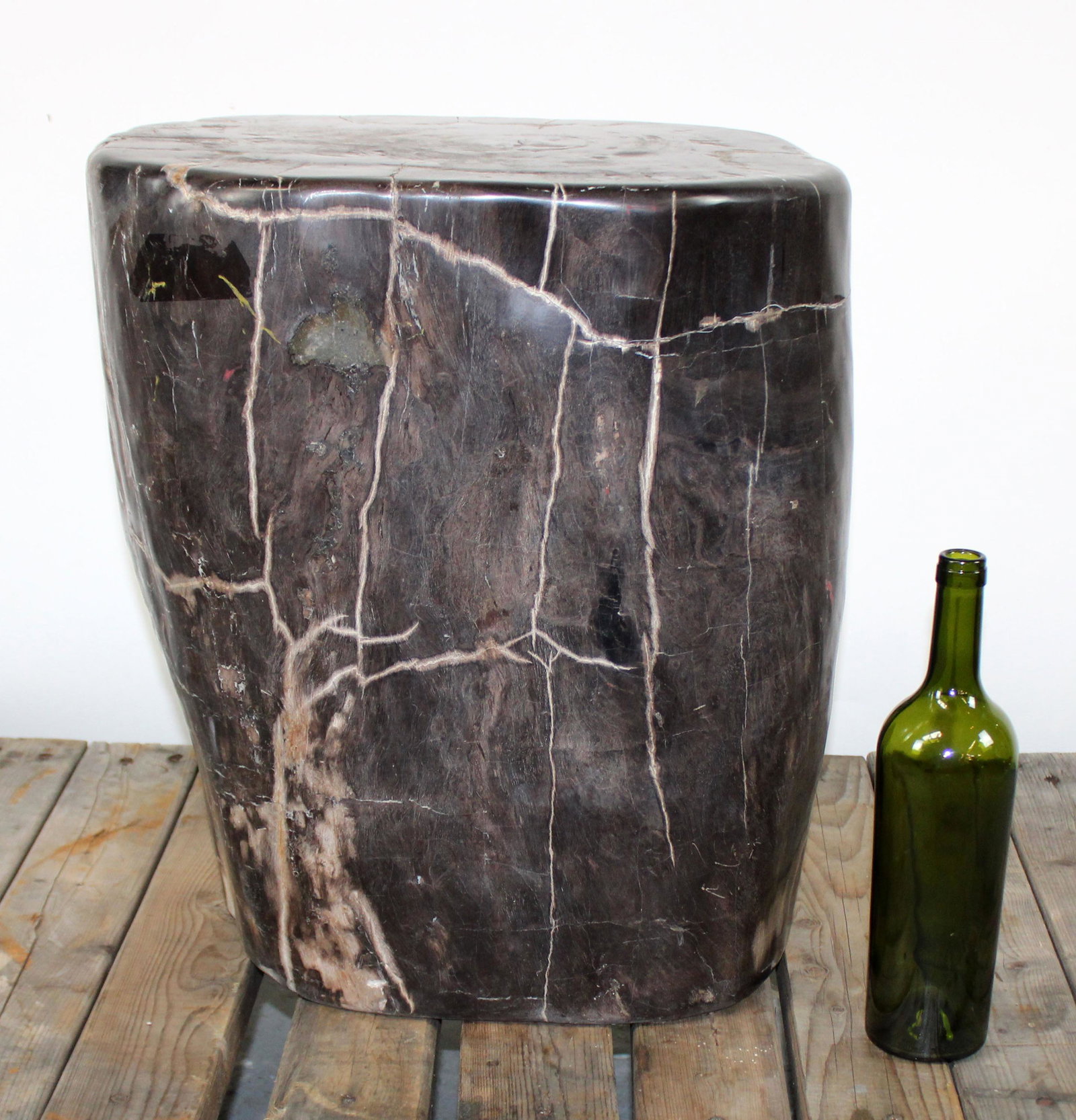 Petrified wood pedestal or side table (1 of 11)
