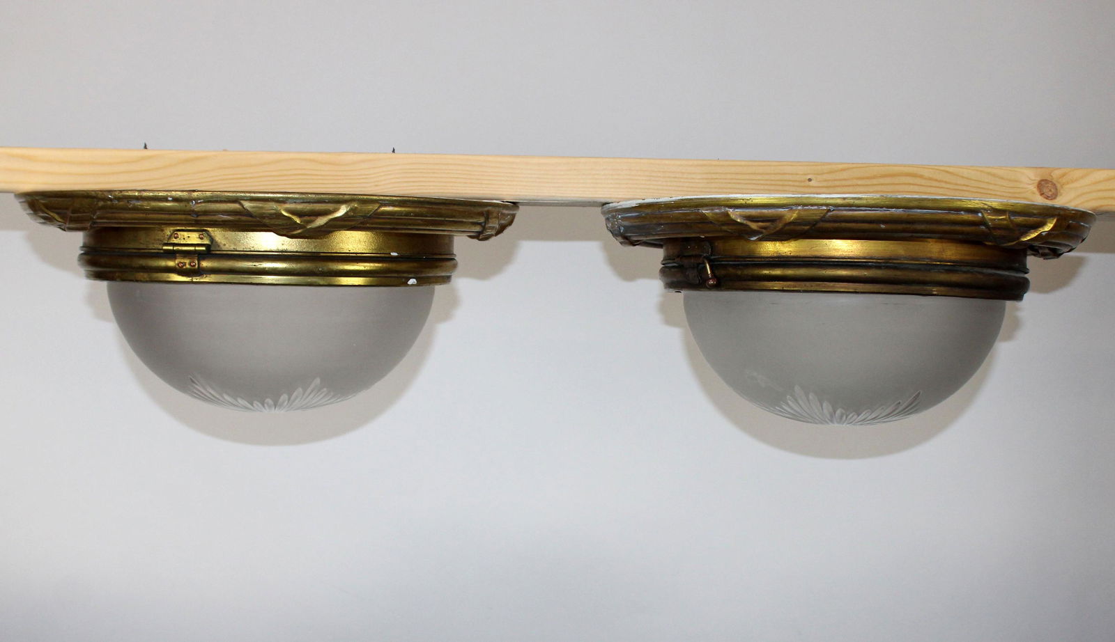 Pair French Louis XVI style bronze flush mount lights (1 of 10)