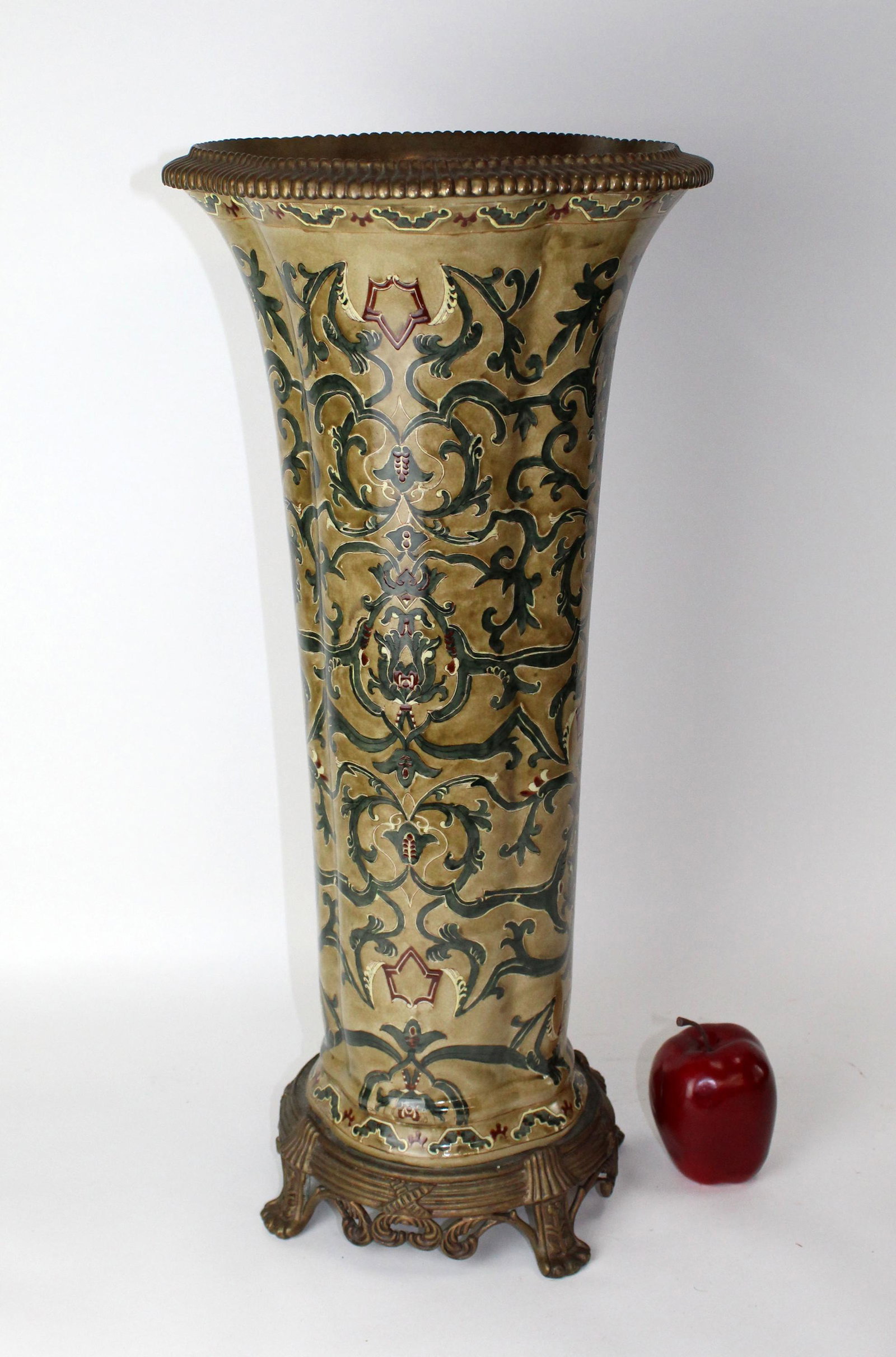 Porcelain and bronze tall urn on paw foot base (1 of 5)