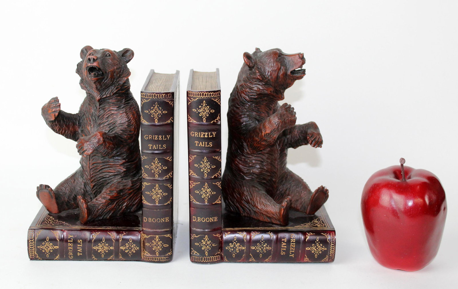 Pair of cast resin bookends with bears (1 of 6)