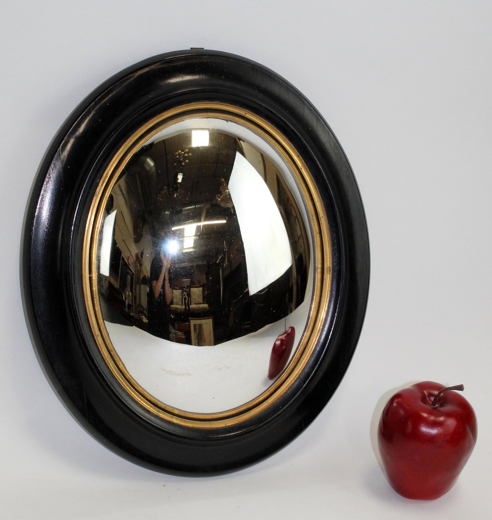 Antique French oval butler's mirror (1 of 5)
